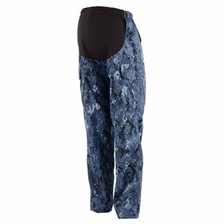 NAVY NWU Type I Maternity Trousers. US Navy Working Uniform Type 1 Female Maternity Pants in Blue Digital Camouflage aka "Blueberries" or Blueberry Camo. 50/10 Nylon Cotton Twill. Genuine, Official U.S. Navy Military Women's Uniform; USN-Certified. Made in U.S.A. Condition: Good, pre-owned/gently used.