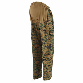 USMC MARPAT Woodland Maternity Trousers. US Marine Corps Women's Combat Utility Uniform Maternity Slacks in Woodland MARPAT Green/Brown Digital Camouflage. Genuine, official MCCUU Female Maternity Pants. Woodland MARPAT: Brown/Green/Black Digital MARPAT Camo with EGA Insignia. 50/50 Nylon Cotton Twill. Made in U.S.A.