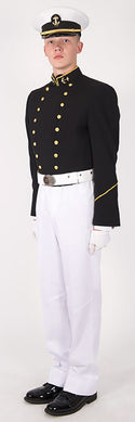 USNA Navy Men's Midshipman Infantry Dress Jacket Military Uniform Coat. U.S. Naval Academy Male Midshipmen Officer Infantry Golf uniform. Made in U.S.A.