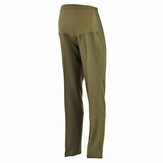 USMC Maternity Green Slacks. U.S. Marine Corps Female Maternity Green Pants worn with the USMC Service Uniform. Pull-on style elastic waist and stretch tummy panel. The USMC Women's Green Maternity Trouser Slacks are worn with the USMC Maternity Tunic. Fabric: Olive Green polyester wool gabardine; Color US Marine Corps hue 2243. Made in U.S.A.