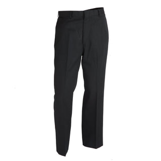 AS-IS Condition US NAVY Men's SU (Service Uniform) Trousers in Classic Fit. Classic Fit Pants are straight through the hip and seat area; with a straight leg to hem. Features fore and aft creases, belt loops, zippered front closure, 2 side and 2 back pockets. Genuine, Official Military Navy Service Uniform (NSU). Black Polyester/Wool, Made in U.S.A.