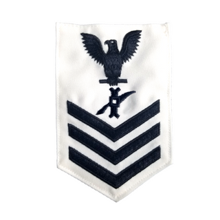 NAVY Men's E4-E6 Rating Badge: Legalman - White