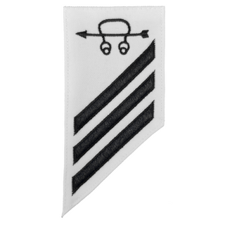 NAVY E2-E3 Combo Rating Badge: Sonar Technician - White