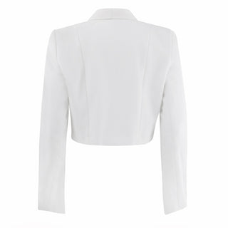 US NAVY Women's (DDW) Dinner Dress White Jacket. USN wear for female Officer & CPO uniforms. This formal mess jacket features long sleeves, narrow lapels, semi-peaked front with the back tapered to a point. The single-breasted style includes three 22.5-line Navy eagle buttons on the front. White Certified Navy Twill (100% Polyester). Made in U.S.A. Condition: Good pre-owned/gently used unless marked as NEW.
