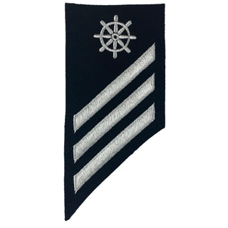 NAVY E2-E3 Combo Rating Badge: Quartermaster - Blue