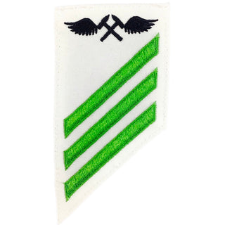 NAVY E2-E3 Combo Rating Rating Badge: Aviation Structural Mechanic - White