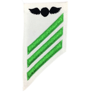 NAVY E2-E3 Combo Rating Badge: Aviation Electrician's Mate - White