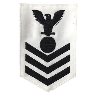 NAVY Women's E4-E6 Rating Badge: Electrician's Mate - White