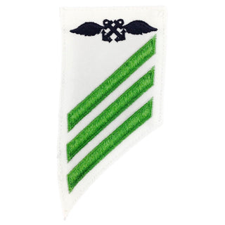 NAVY E2-E3 Combo Rating Badge: Aviation Boatswain’s Mate - White
