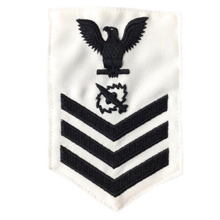 NAVY Men's E4-E6 Rating Badge: Missile Technician - White