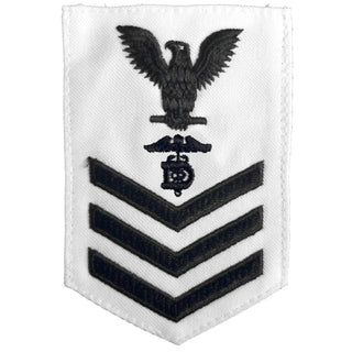NAVY Women's E4-E6 Rating Badge: Dental Technician - White