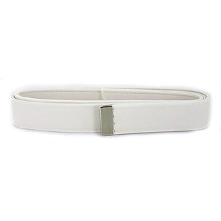USN Female White CNT Belt with Silver Tip worn by E1-E6. Belt worn with Enlisted Service Dress White uniform. Women's belt measures 1" wide- White polyester certified navy twill with silver metal tip- USN-Certified; Genuine Military Uniform Item- Made in the U.S.A.