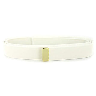 US NAVY Men's White CNT Belt with Gold Metal Tip. USN Male White CNT Belt with Gold Tip worn by Naval Officers & CPOs. Belt worn with Naval Officer & Chief Service Dress White uniform. Measures 1 1/4" wide. White polyester certified navy twill with gold metal tip. USN-Certified; Genuine Military Uniform Item. Made in the U.S.A.