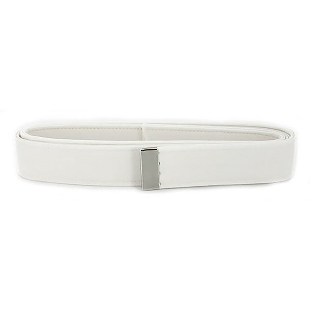 AS IS NAVY Men s Belt White CNT Silver Tip