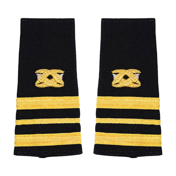 NAVY Soft Boards: Civil Engineer LCDR. USN Soft Shoulder Boards for Civil Engineer (CEC) - O4 Lieutenant Commander. Required for wear for Men & Women Naval Officers on epaulets on Service Dress Blue white shirt, V-Neck Sweater and Maternity uniforms. Sold in pairs. US Navy Certified. Made in the U.S.A.