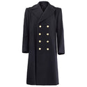 AS-IS Condition US NAVY Male Formal Wool Bridge Coat with gold buttons. This Overcoat is a classic military issue outerwear coat to keep you warm & stylish in Fall & Winter inclement weather. Worn by Chiefs (CPOs) & Officers over Dinner Dress Blue & Service Dress Blue uniforms. Dark Blue-Black Melton Wool Outer Shell. Genuine, Official USN Military uniform. Made in the USA.
