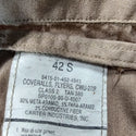 Label 42S Coveralls Flyers CWU-27/P Class 2 Tan 380 Fabric: 92% Meta-Aramid, 5% Para-Aramid, 3% Conductive Fiber, Carter Industries Inc.