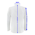 US NAVY Men's Service Dress White "Choker" Jackets are measured individually at the neck, back length and sleeve length.