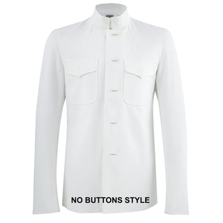 AS-IS NAVY Men Service Dress White Choker No Buttons - FINAL SALE
