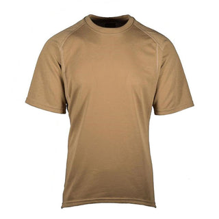 Beyond PCU Level 1 Short Sleeve T-Shirt - Coyote Brown. Men's Beyond Clothing CLS-PCU layering system Level 1 baselayer shirt. This tactical short sleeve tee combines moisture-wicking, quick-drying, and breathable high-performance comfort in a base layer with feel of your favorite t-shirt. Style: CLS-PCU, Silk Line - L1A. Coyote Brown, 100% Polyester. Berry compliant. Made in U.S.A.