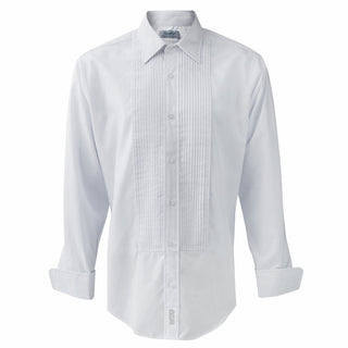 AS-IS NAVY Men's Pleated White Long Sleeve Shirt