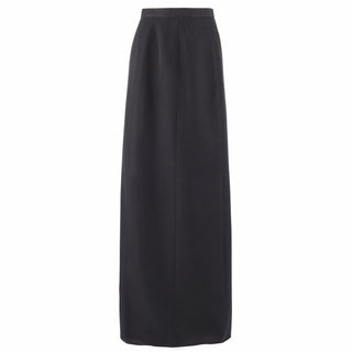 NAVY Women's Formal Dress Blue Skirt. USN Female Formal Dress Blue Skirt. This long, floor length, unbelted 6-gored skirt features a left zip and button closure, with an upper right front waistband pocket, and optional side slit. This skirt is worn with the Dinner Dress Blue (DDB) & Dinner Dress White (DDW) short jacket. Fabric: Black 55/45 Polyester Wool Shell; Polyester Lining. Genuine, Official Military Uniform. Made in U.S.A.