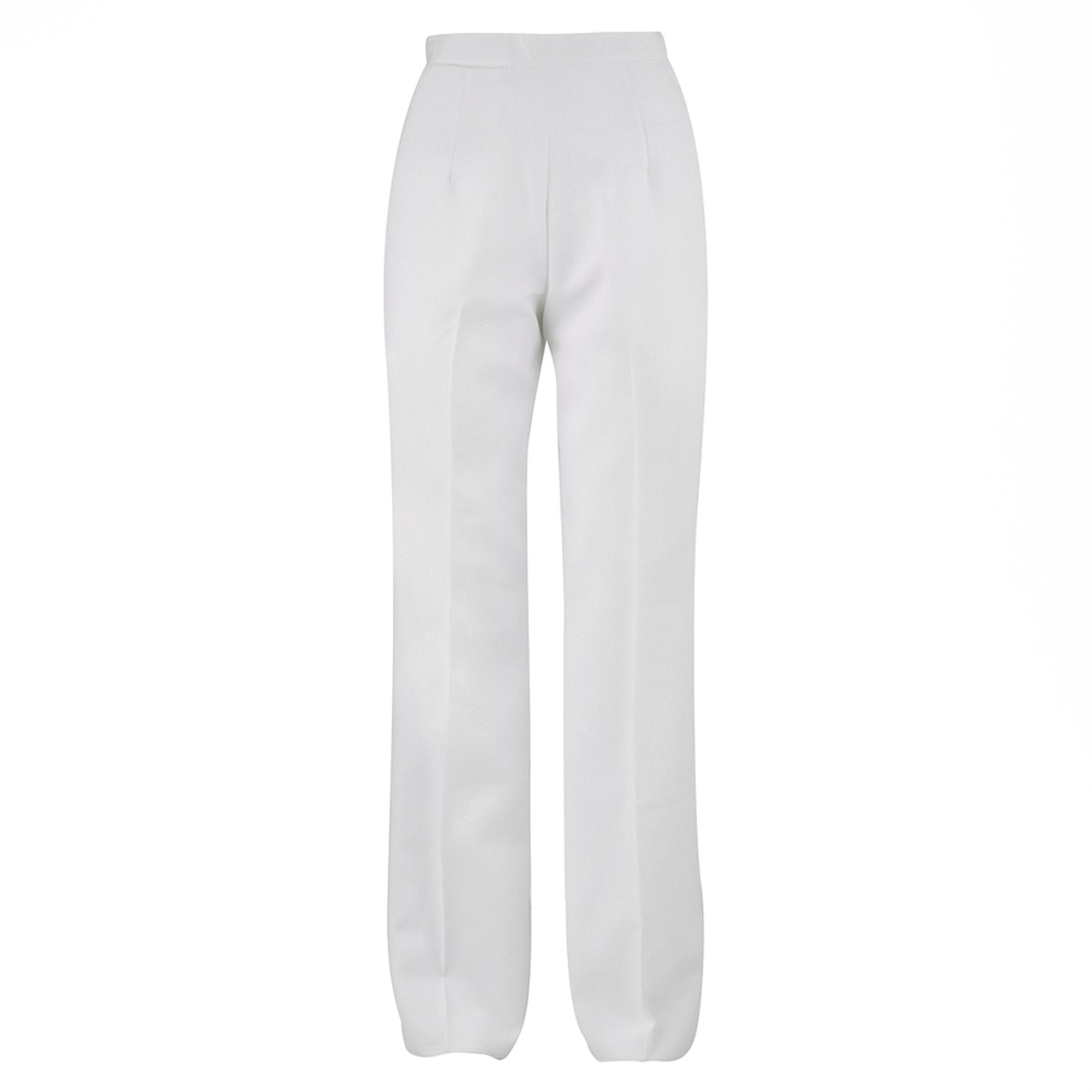 NAVY Women's Service Dress White Unbelted Trousers CO/CPO. US NAVY Female Service Dress White (SDW) Unbelted Pants for Officers/Chief Petty Officers. Features: fore and aft creases, plain waist, left side zipper, and a waistband pocket in the upper right front. All pants are hemmed unless stated otherwise. White 100% Polyester / Certified Navy Twill (CNT). Made in U.S.A. Genuine, Official US Military Navy Uniform.