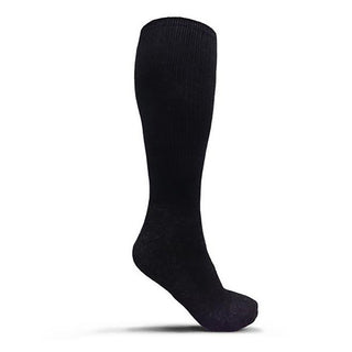 USOA Men's Military Antimicrobial Boot Socks: Black - 3 Pack. Sold in pack of three Brand: USOA by Appalachian Hosiery Men's Sizes: Small (Size 9-10), Medium (Size 10-13), Large (Size 13-15) Color: Black Fabric:  82% Cotton, 10-13% Nylon, 2-5.5% Spandex and 2.5-3% Silver Care: Machine wash warm, tumble cool. Made in the U.S.A.