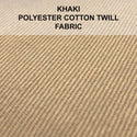 Fabric Swatch of Khaki Polyester Cotton Twill Weave