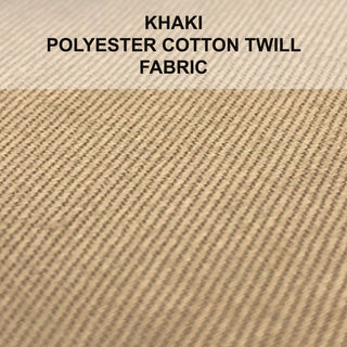 Fabric Swatch of Khaki Polyester Cotton Twill Weave