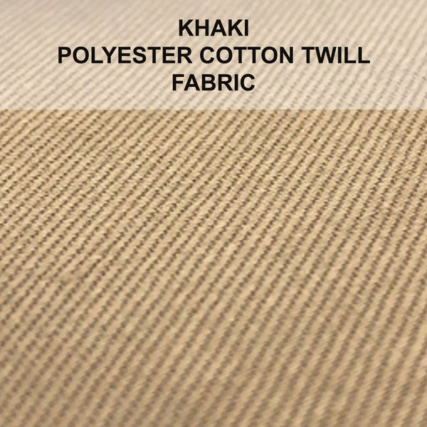 Fabric Swatch of Khaki Polyester Cotton Twill Weave