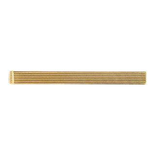 Tie Clasp - Ribbed Gold. Metal Bar Tie Clip in Gold Mirror Finish. Measures 2-inches long. Sold individually. US Military Certified. Made in the U.S.A.
