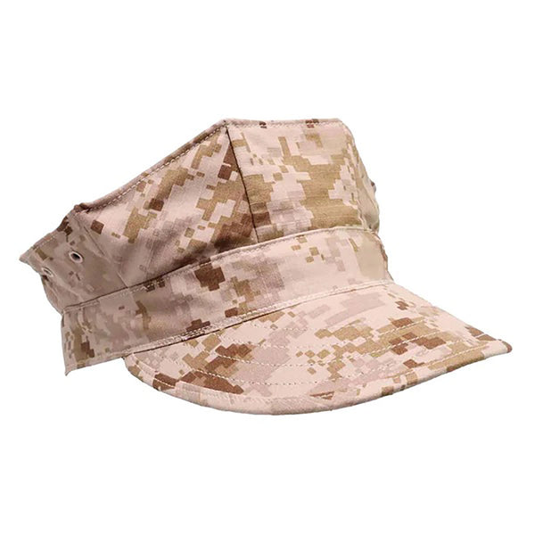 NAVY NWU Type II Desert Digital 8-Point Cover. US Navy AOR-1 8 Point Cap in Digital Desert Camouflage. This hat features an octagon-shaped crown with side ventilation holes. Some cap styles may include a hook & loop closure patch at front panel for rank insignia. Genuine, Official Military NWU Type II Cover. Tan Sand Coyote Brown Digital Desert Camo. 50/50 Nylon Cotton Ripstop. Made in U.S.A.
