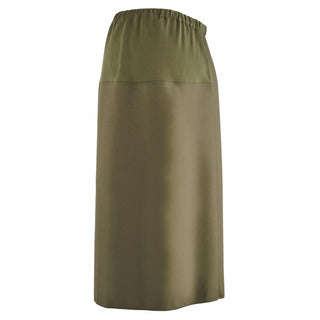USMC Maternity Green Skirt. U.S. Marine Corps Female Maternity Green Skirt worn with the USMC Service Uniform. Three-gore skirt with pull-on style elastic waist and stretchy tummy panel. The USMC Women's Green Maternity Skirt is worn with the USMC Maternity Tunic. Olive Green polyester wool gabardine; Color US Marine Corps hue 2243. Made in U.S.A.