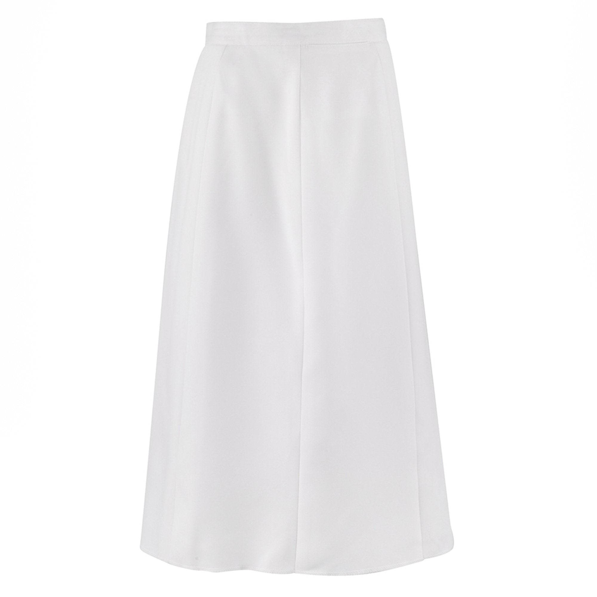 NAVY Women's Service Dress White Skirt - Unbelted. USN Female Unbelted Service Dress White Skirt with unbelted waistband for the Women's Naval SDW Uniform. Unbelted 6-gored skirt features a left zip and button closure, with an upper right front waistband pocket. Skirts are hemmed unless stated otherwise. Skirt length measured from bottom of waistband to hem. White CNT (Certified Navy Twill) 100% Polyester. Genuine, Official Military Uniform. Made in U.S.A.