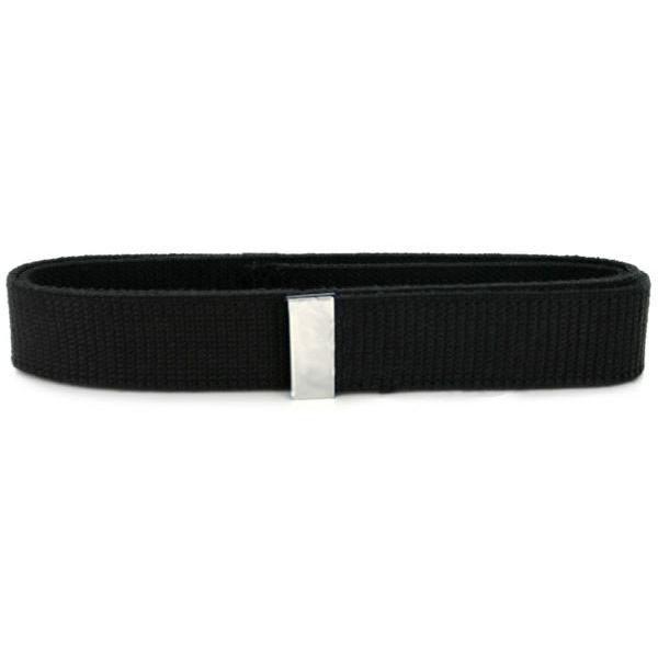 NAVY Women's Black Cotton Belt - Silver Tip