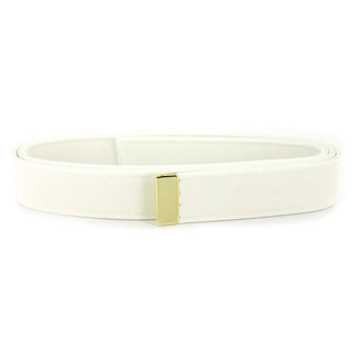 AS-IS NAVY Women's White CNT Belt - Gold Tip
