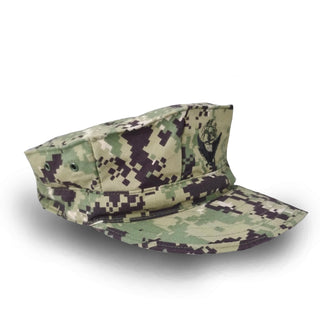 US Navy Working Uniform Type 3 Woodland Digital Camouflage 8-Point Hat Cap with embroidered ACE insignia. Genuine, Official Military NWU Uniform- Pattern: Green Digital Woodland Camo- ACE insignia on front- Fabric: 50/50 Nylon Cotton Ripstop- Made in the USA- Condition: Good, pre-owned/gently used unless marked as NEW.