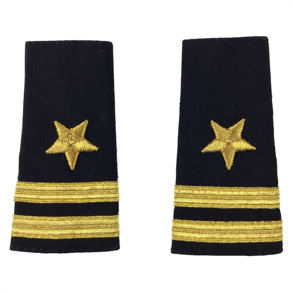 NAVY O3 Soft Boards: LT Line Officer. US Navy O-3 Soft Shoulder Boards for Line Officer - Lieutenant. Worn with Service Dress White, Shirt and V-Neck Pullover. Gold embroidery on black polyester cotton. Sold in pairs. USN-Certified. Made in the U.S.A.
