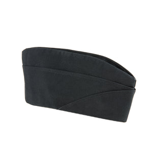 NAVY Black Poly/Wool Garrison Cap. US NAVY Black Poly/Wool Garrison Cover. This unisex Garrison Hat is worn with the USN Enlisted Service Uniform (SU). Black Tropical Polyester/Wool. Made in U.S.A. Genuine, Official US Military Navy Uniform.