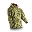 Navy Working Uniform Type 3 Parka in Green Digital Camouflage codenamed AOR2. Waterproof with rain flap, cargo hand-warmer pockets, sealed seams for secure environmental & weather protection. Genuine, US Military Uniform. Nylon Shell, PTFE Laminate. Made in U.S.A.
