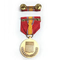 U.S. Military Armed Forces Medal & Ribbon set for the National Defense Award (NDSM).  - Set includes: 1 Regulation Full Size Medal with pin-back, 1 Ribbon with clutch-back. - Official U.S. Military Grade Medal - Made in the USA - Condition: Good, pre-owned/gently used unless marked as NEW.