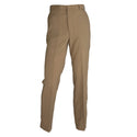 AS-IS Condition US NAVY Male Service Khaki CNT Trouser in Classic Fit. Features a flat front style with fore & aft creases, belt loops, side and back pockets and front zipper. Tan Khaki 100% Polyester (Certified Navy Twill). Official Military Issue Uniform. Made in U.S.A.
