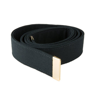 AS-IS NAVY Men's Belt Black Poly/Wool - Gold Tip