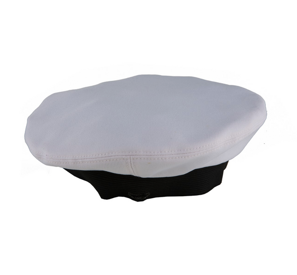US NAVY White Dress Cap Cover in Certified Navy Twill Fabric. USN wear with Dress & Summer White Uniform for E7-O10.  - Fabric: White 100% Polyester (Certified Navy Twill) - Made in the U.S.A.