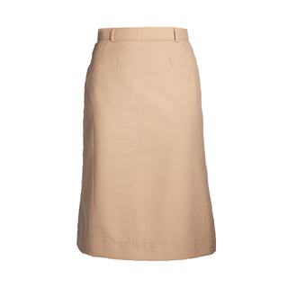 AS-IS Condition US Navy Female Service Khaki Skirt in Poly Wool. This skirt is worn by USN Officers & (CPO) Chief Petty Officers with the Khaki Short Sleeve Shirt of the same fabric.