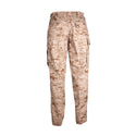 USMC MARPAT Desert Trousers. Marine Corps Combat Utility Uniform (MCCUU) MARPAT Desert Camo Pants. Authentic Standard Issue MCCUU uniform currently worn by the USMC in Marine Pattern sand/tan digi-cammies.  - Genuine, Official Military USMC Uniform - Pattern: Tan/sand Digital Desert Camouflage MARPAT - Fabric: 50% Nylon / 50% Cotton Ripstop treated with permethrin insecticide - Made in U.S.A.