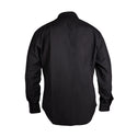 NAVY Men's Johnny Cash Winter Blue Shirt. US Navy Male Winter Blue long sleeve shirt in polyester wool. This service uniform blouse was decommissioned by the Navy in 2010. Features 2 front chest patch pockets with button flaps, long sleeves with button cuffs, button-down closure with Navy-branded buttons with anchor motif. Blue Black 75/25 Tropical Polyester Wool. Made in U.S.A. Genuine, Official US Military Navy Uniform; USN-Certified.