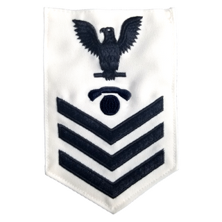NAVY Men's E4-E6 Rating Badge: Interior Communications Electrician - White