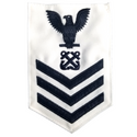 NAVY Men's E4-E6 Rating Badge: Boatswain's Mate - White